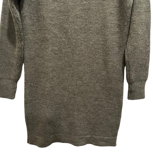 MHL Margaret Howell Olive Green Wool Ribbed Knit Sweater Dress - Picture 3 of 6